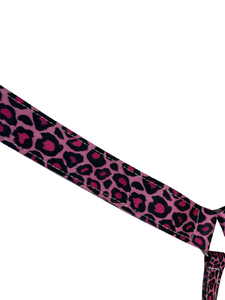 Pink cheetah breast collar nylon horse size